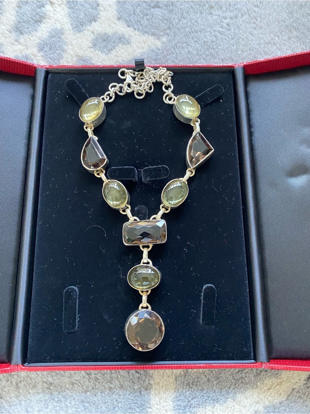 Genuine Semi Precious Stone and Sterling Silver Necklace